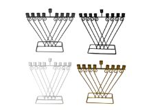 חנוכיית מתכת 18 ס"מ לחנוכה- דגם וצבע משתנים